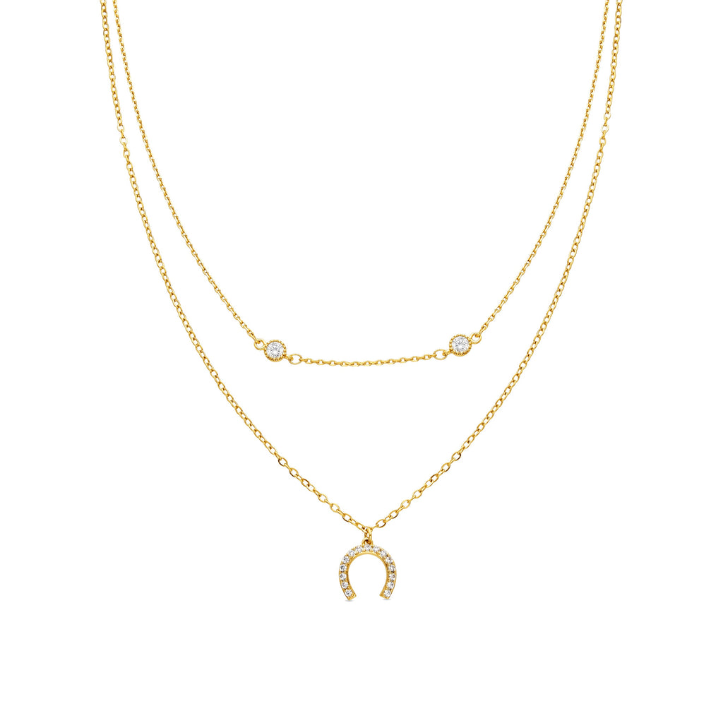 Collar con Circonita Brillante acabado oro 18k - Zalxa