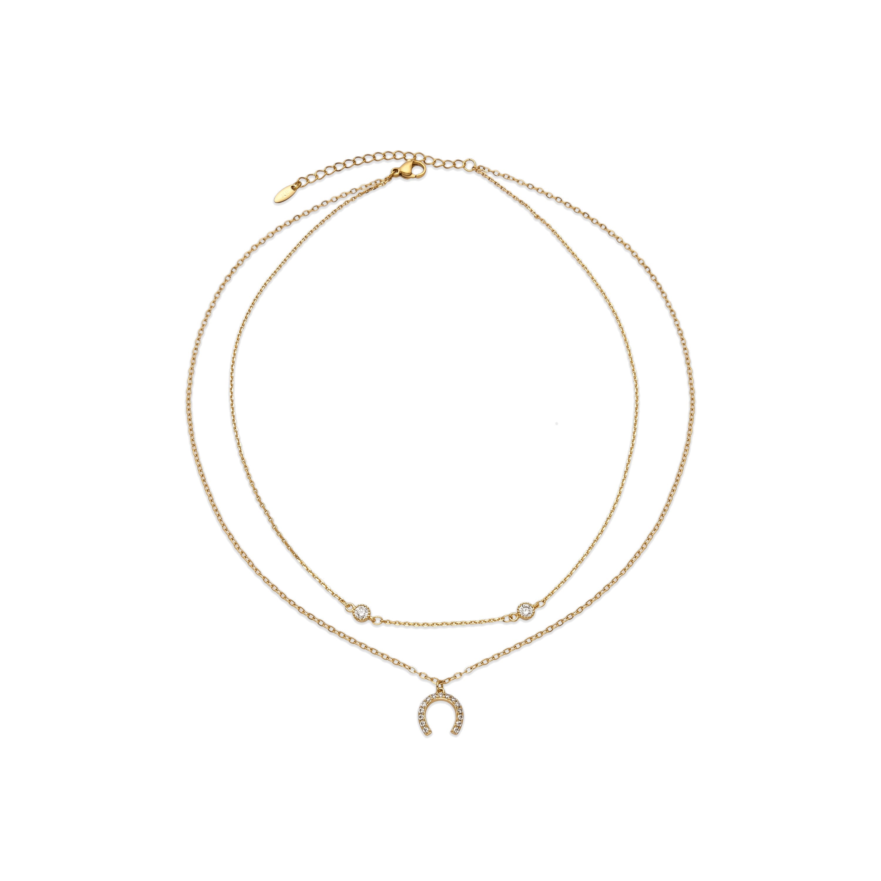 Collar con Circonita Brillante acabado oro 18k - Zalxa