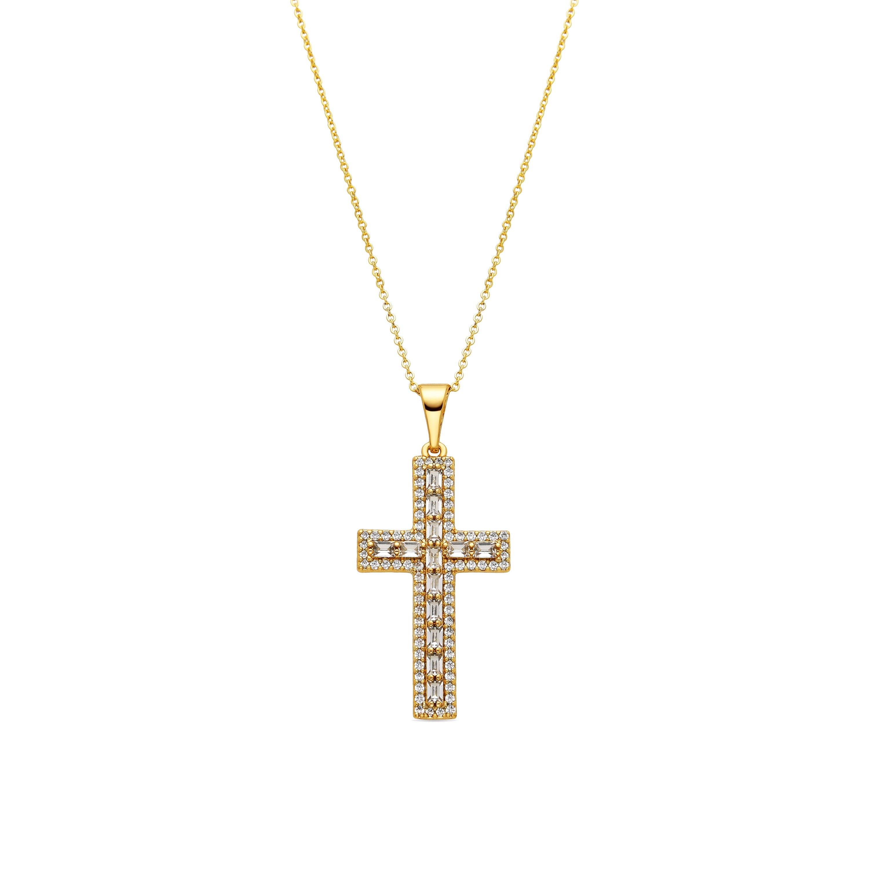 Collar con Circonita Brillante acabado oro 18k - Diora
