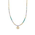 Collar con Cristal Azul acabado oro 18k - Zorsi