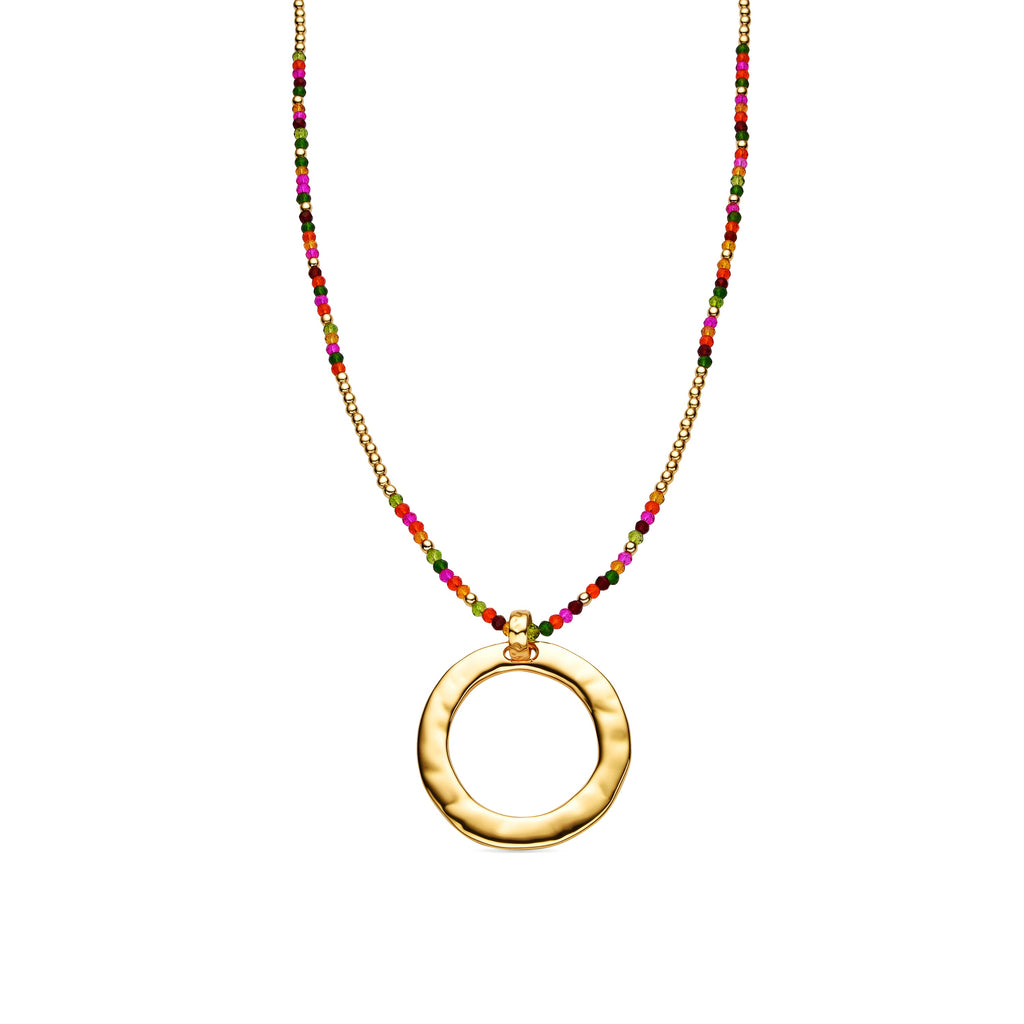 Collar con Cristal Rosa acabado oro 18k - Miota