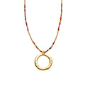 Collar con Cristal Rosa acabado oro 18k - Miota