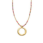 Collar con Cristal Rosa acabado oro 18k - Miota