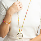 Collar con Cristal Rosa acabado oro 18k - Miota