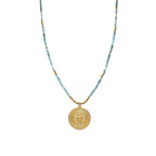 Collar con Cristal Azul acabado oro 18k - Thyu