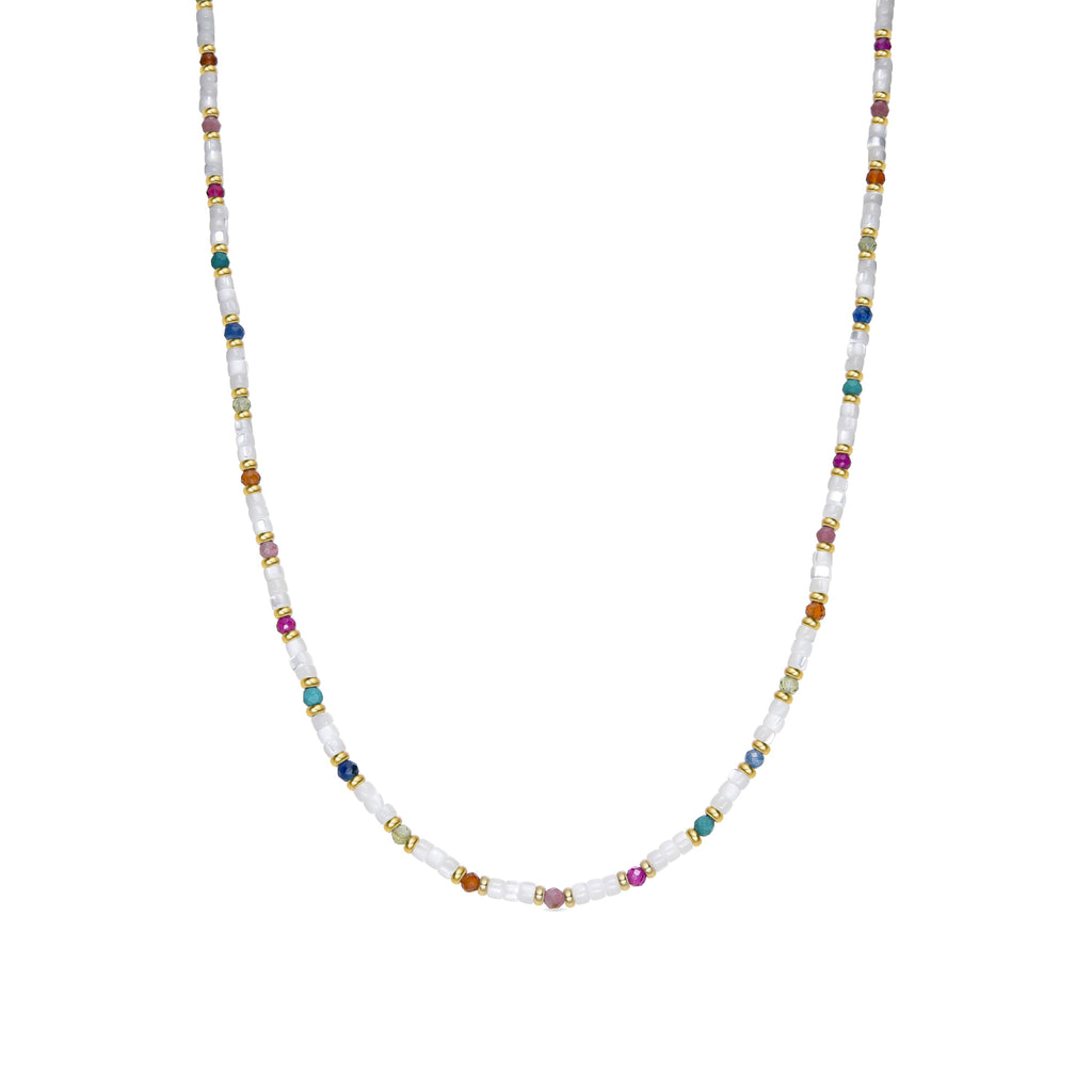 Collar con Madreperla Blanca acabado oro 18k - Xolau