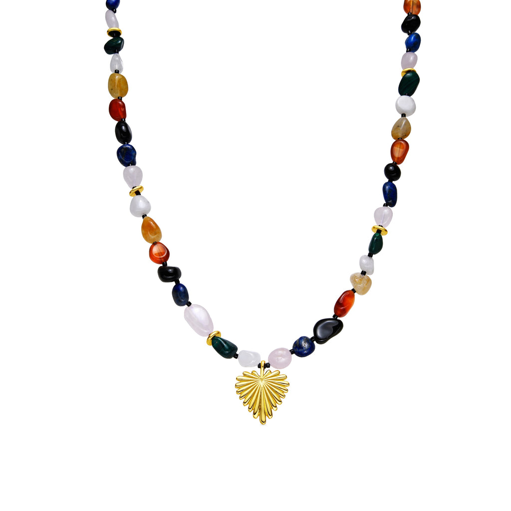 Collar con Multicolor Piedra Natural acabado oro 18k - Ilisen