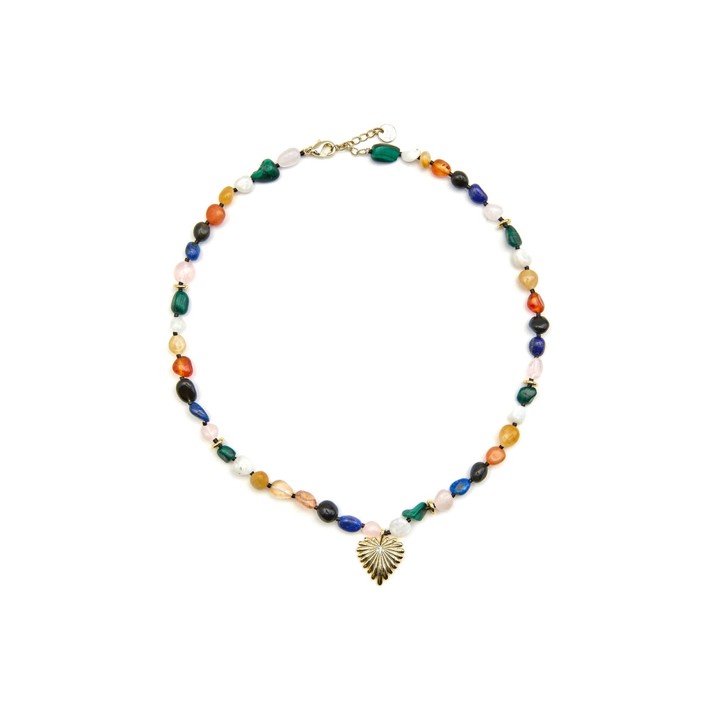 Collar con Multicolor Piedra Natural acabado oro 18k - Ilisen