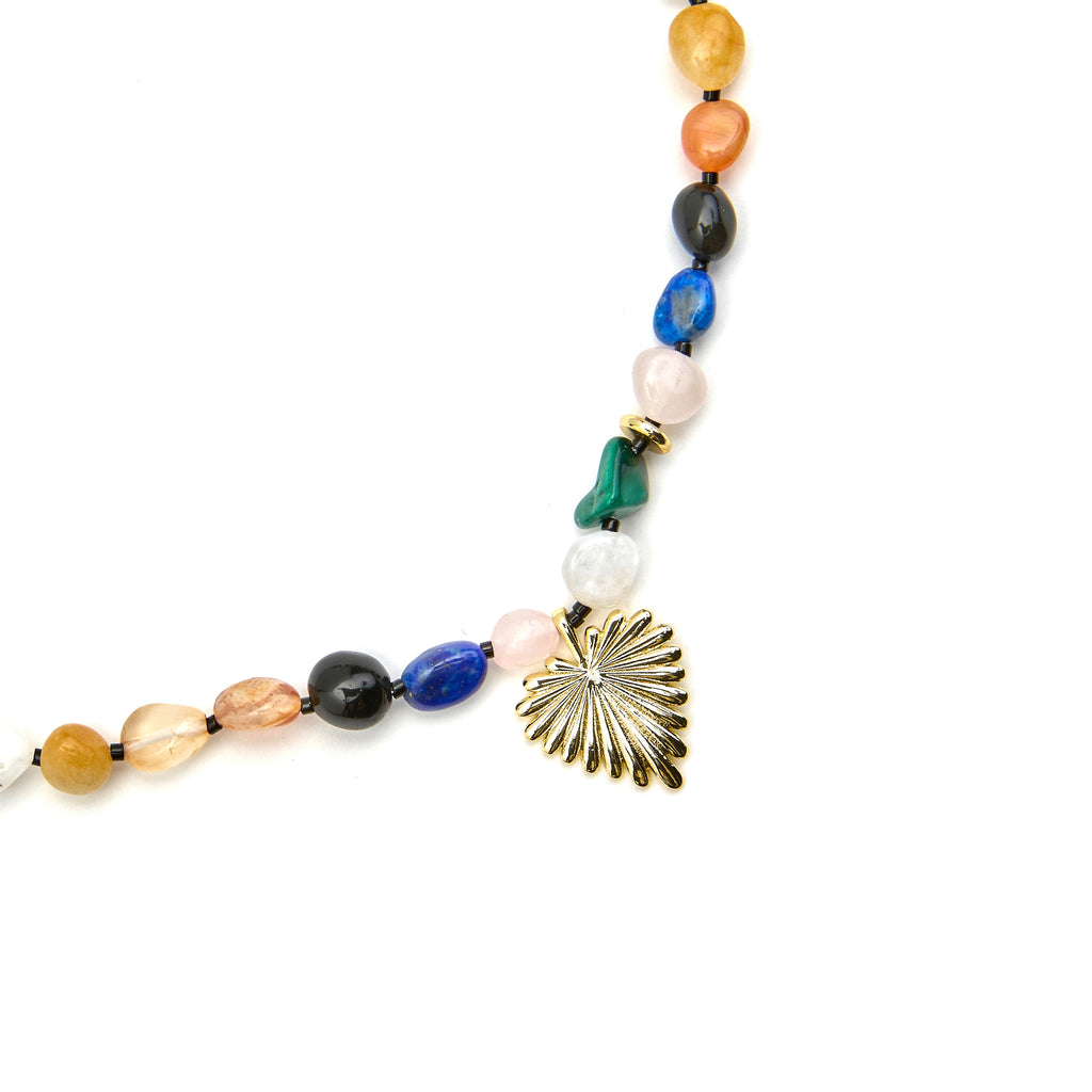 Collar con Multicolor Piedra Natural acabado oro 18k - Ilisen