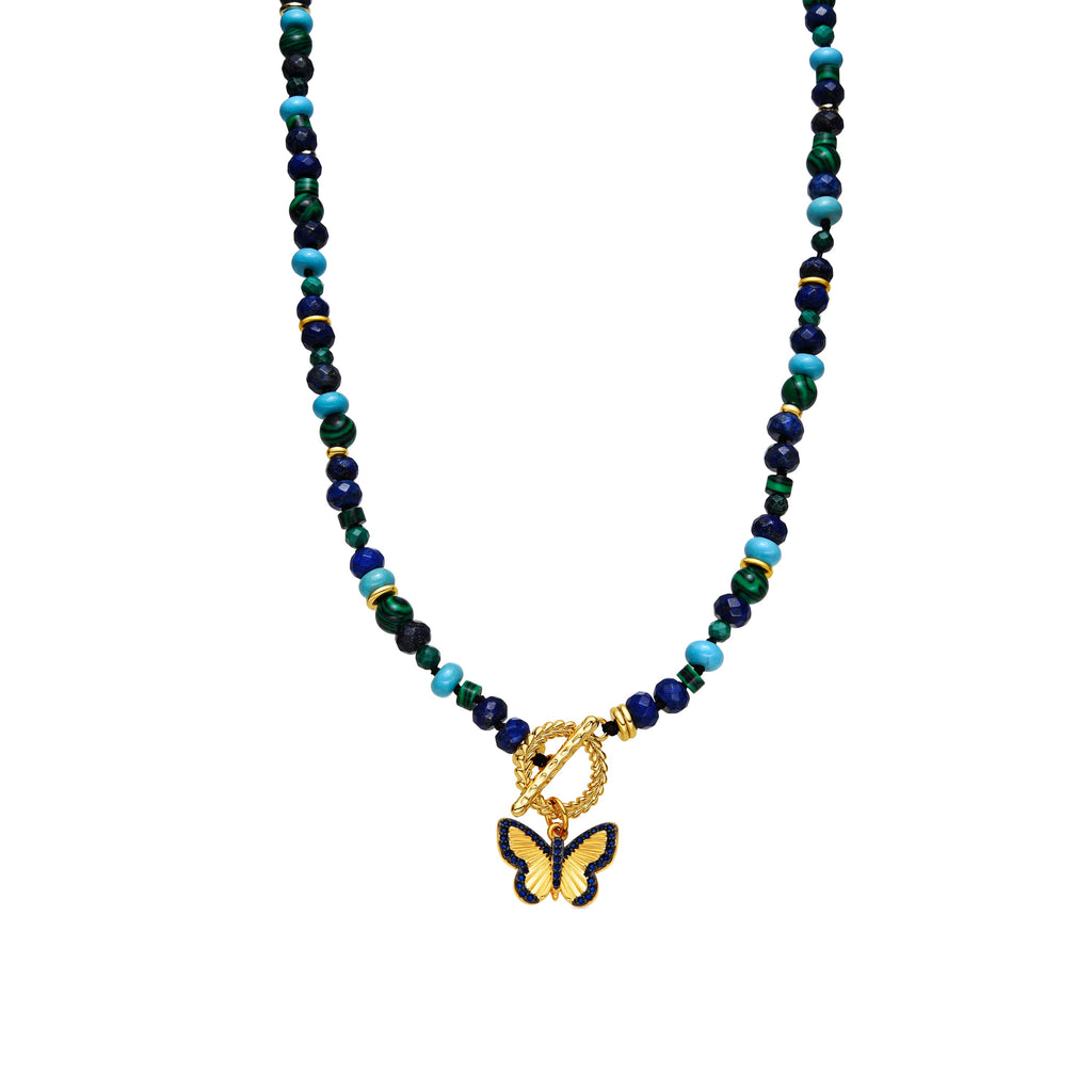 Collar con Lapislazuli Natural acabado oro 18k - Arru
