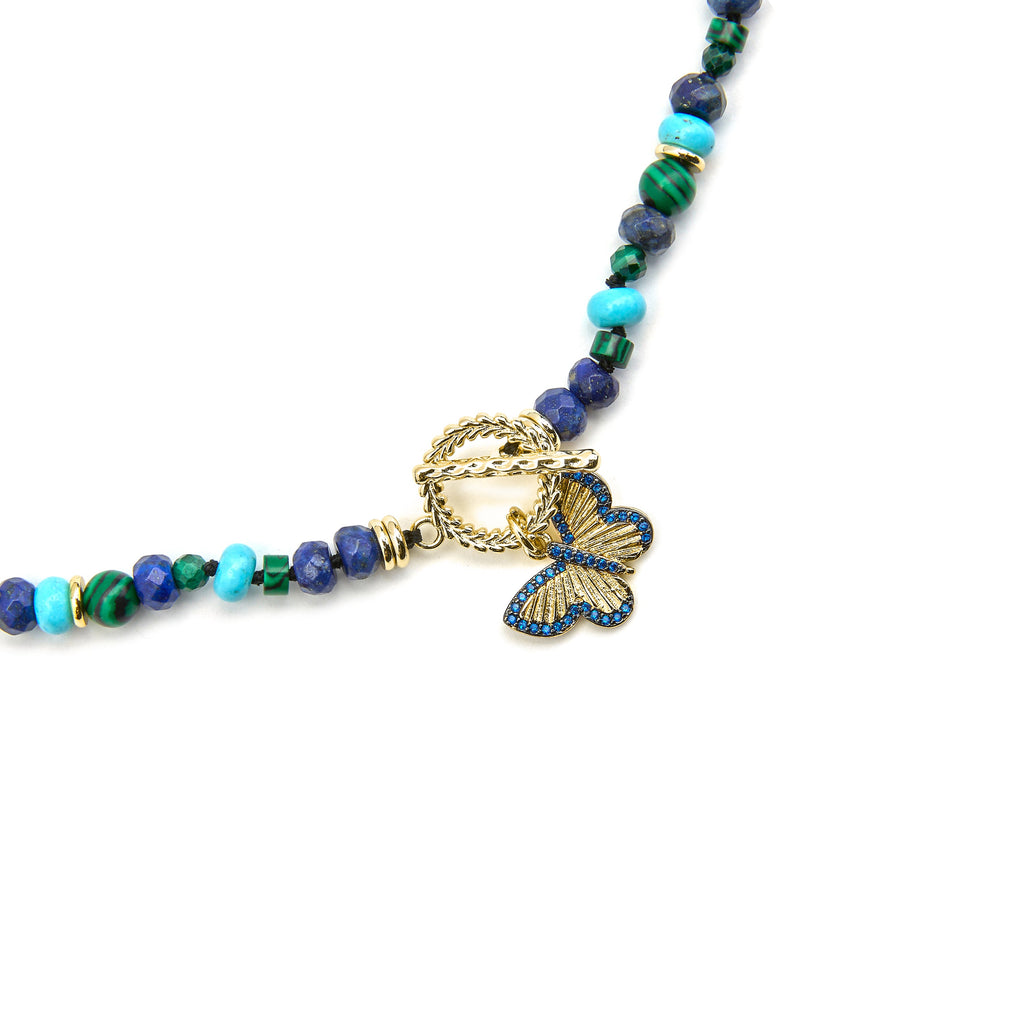 Collar con Lapislazuli Natural acabado oro 18k - Arru