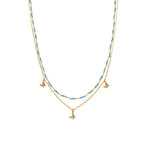 Collar con Cristal Azul acabado oro 18k - Zinli