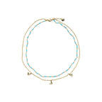 Collar con Cristal Azul acabado oro 18k - Zinli