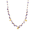 Collar con Cristal Morado acabado oro 18k - Totez
