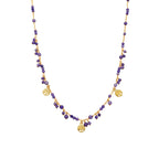 Collar con Cristal Morado acabado oro 18k - Totez