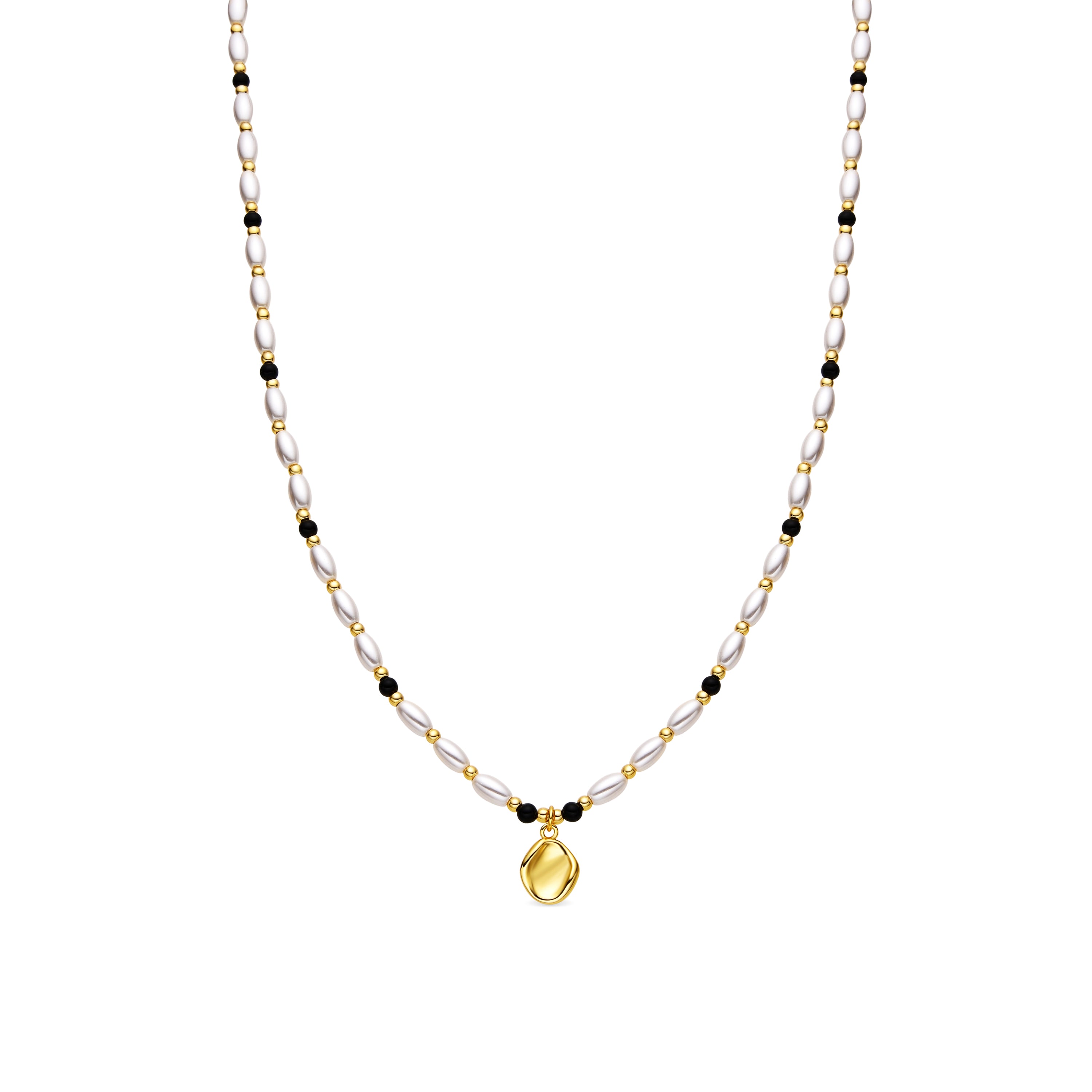 Collar con Perla Blanca acabado oro 18k - Zizi