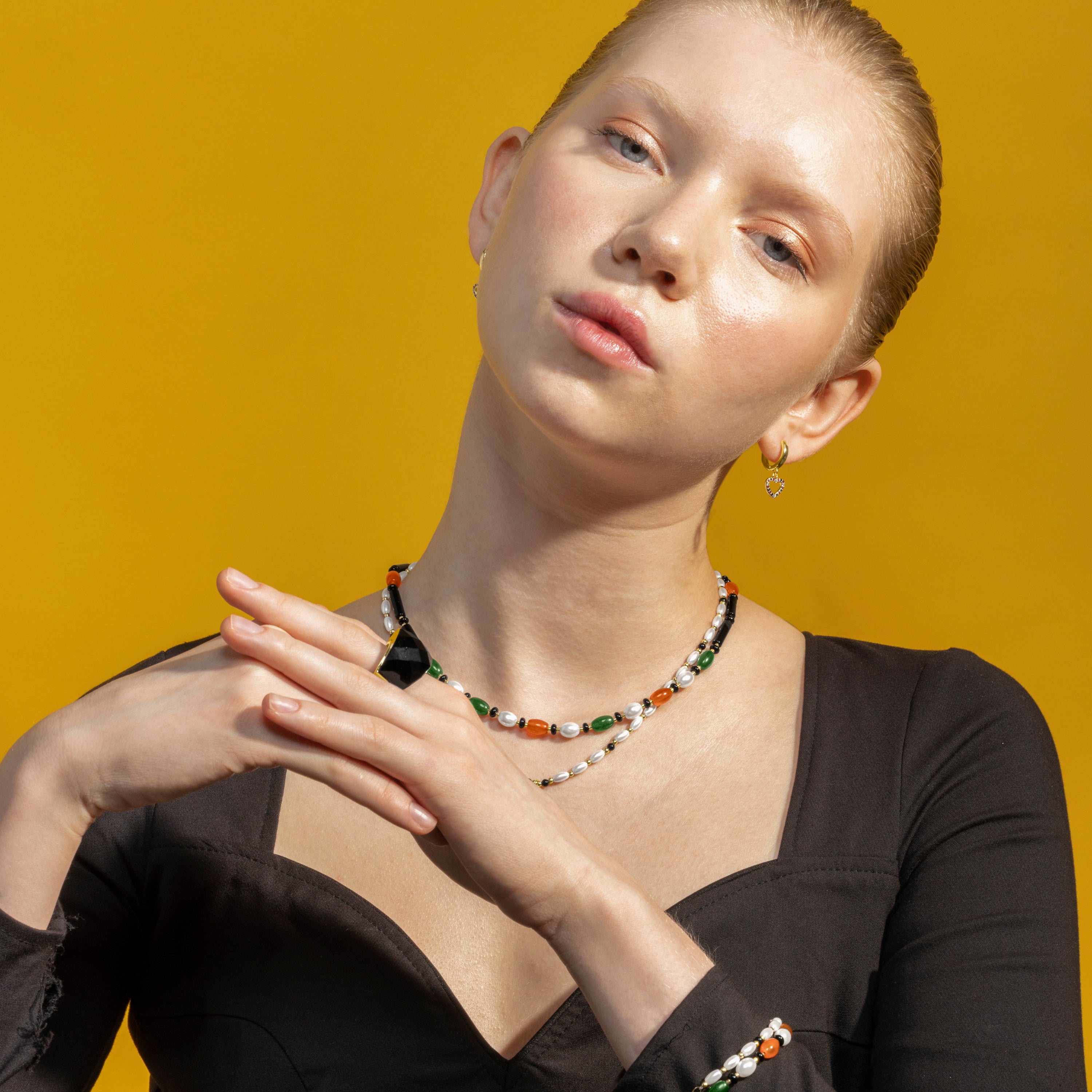 Collar con Perla Blanca acabado oro 18k - Zizi