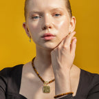 Collar con Ojo de Tigre acabado oro 18k - Lessy