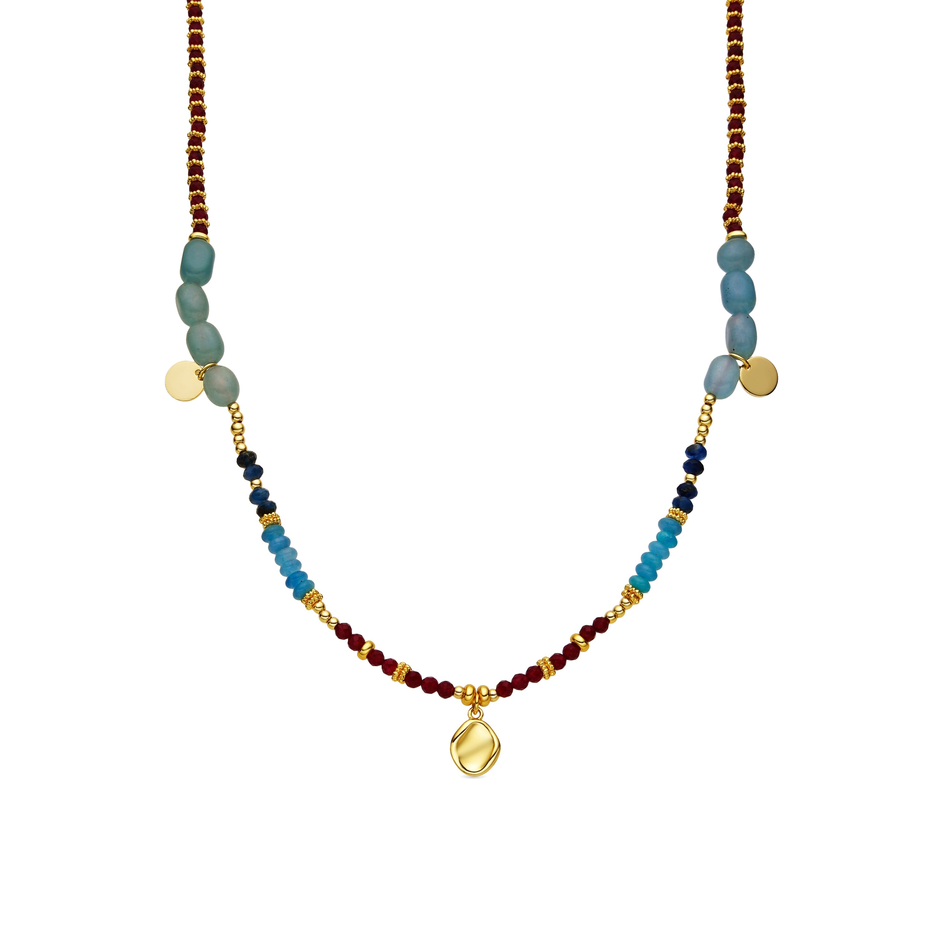 Collar con Cristal Multicolor acabado oro 18k - Ney