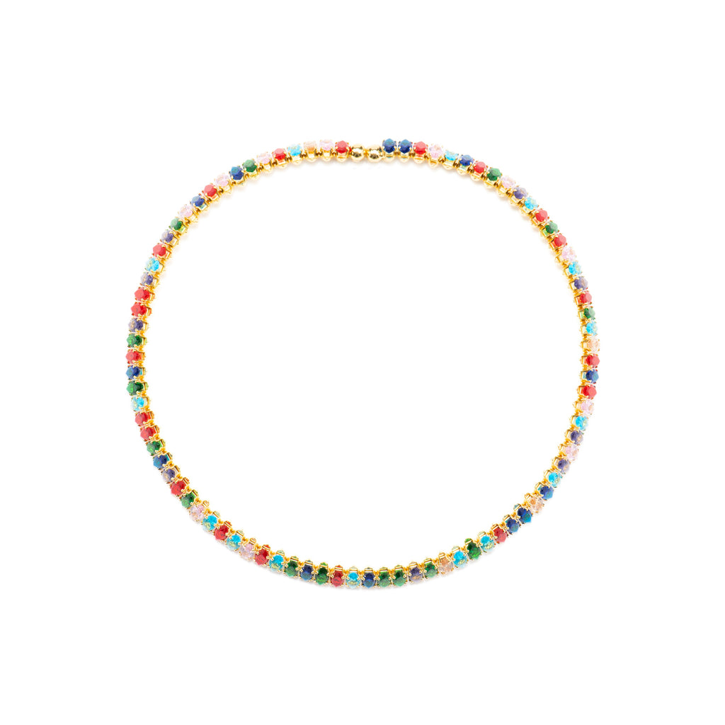 Collar con Cristal Multicolor acabado oro 18k - Nex
