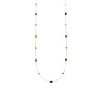 Collar con cuarzo hidrotermal multicolor acabado oro amarillo 18k-Docal