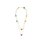 Collar con cuarzo hidrotermal multicolor acabado oro amarillo 18k-Docal