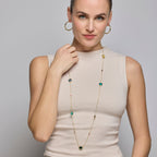 Collar con cuarzo hidrotermal multicolor acabado oro amarillo 18k-Docal