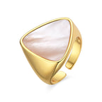 Anillo con Madreperla Blanca acabado oro 18k - Sune