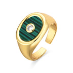 Anillo con Madreperla Blanca acabado oro 18k - Staxo