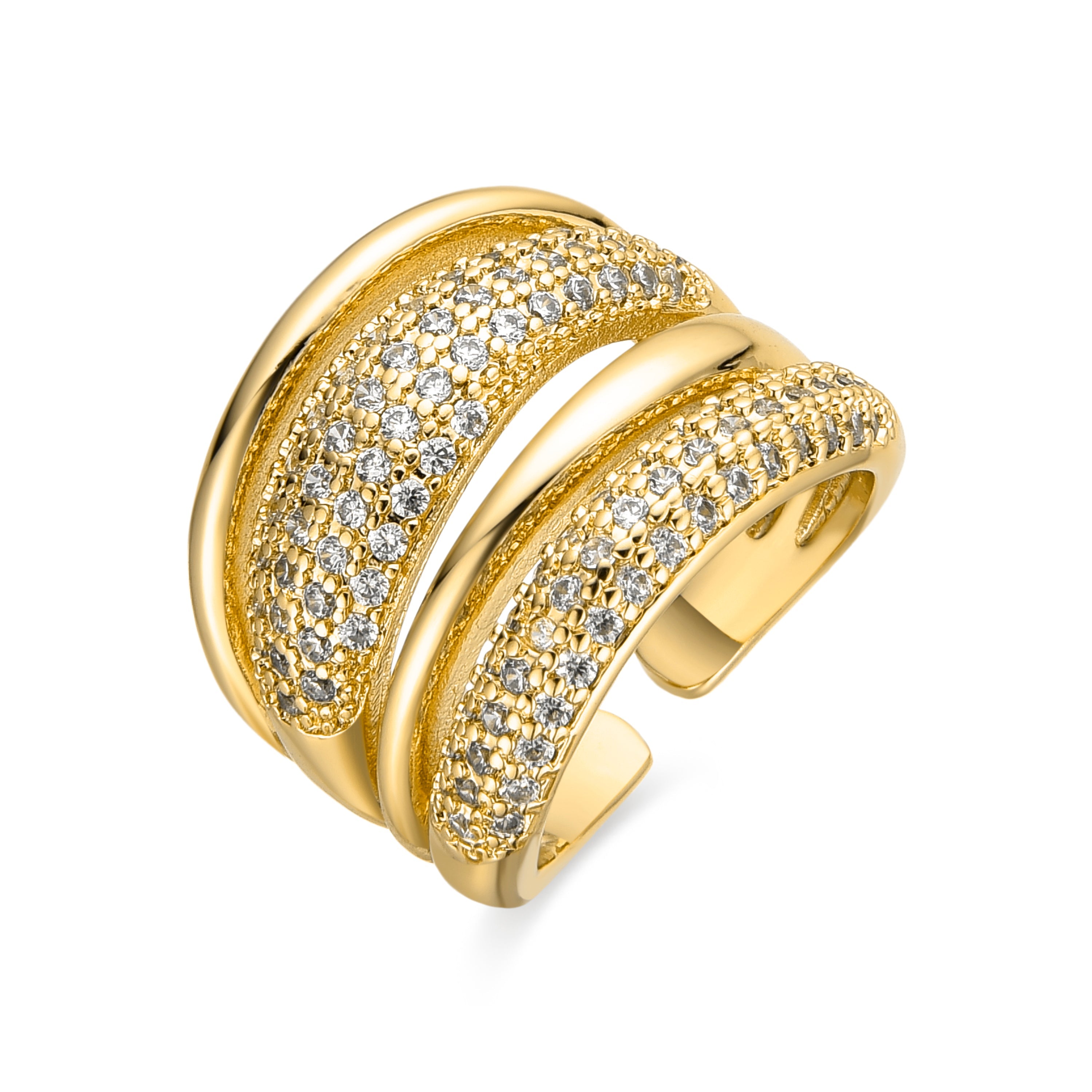 Anillo con Circonita Brillante acabado oro 18k - Merima