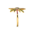 Anillo con Circonita Multicolor acabado oro 18k - Daob