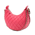 Small Quilted Lambskin Chain Around Hook Hobo Bag