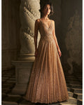 Nude Sequin Gown By KYNAH, Luxury Indian Fashion & Bridal Wear