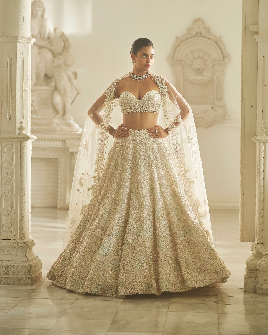 Multi-Colored Three-Dimensional Lehenga Set By KYNAH, Luxury Indian Fashion & Bridal Wear
