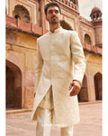 Ivory Threadwork Sherwani Set By KYNAH, Luxury Indian Fashion & Bridal Wear