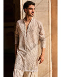 Grey Sequin And Mirror Kurta Set By KYNAH, Luxury Indian Fashion & Bridal Wear