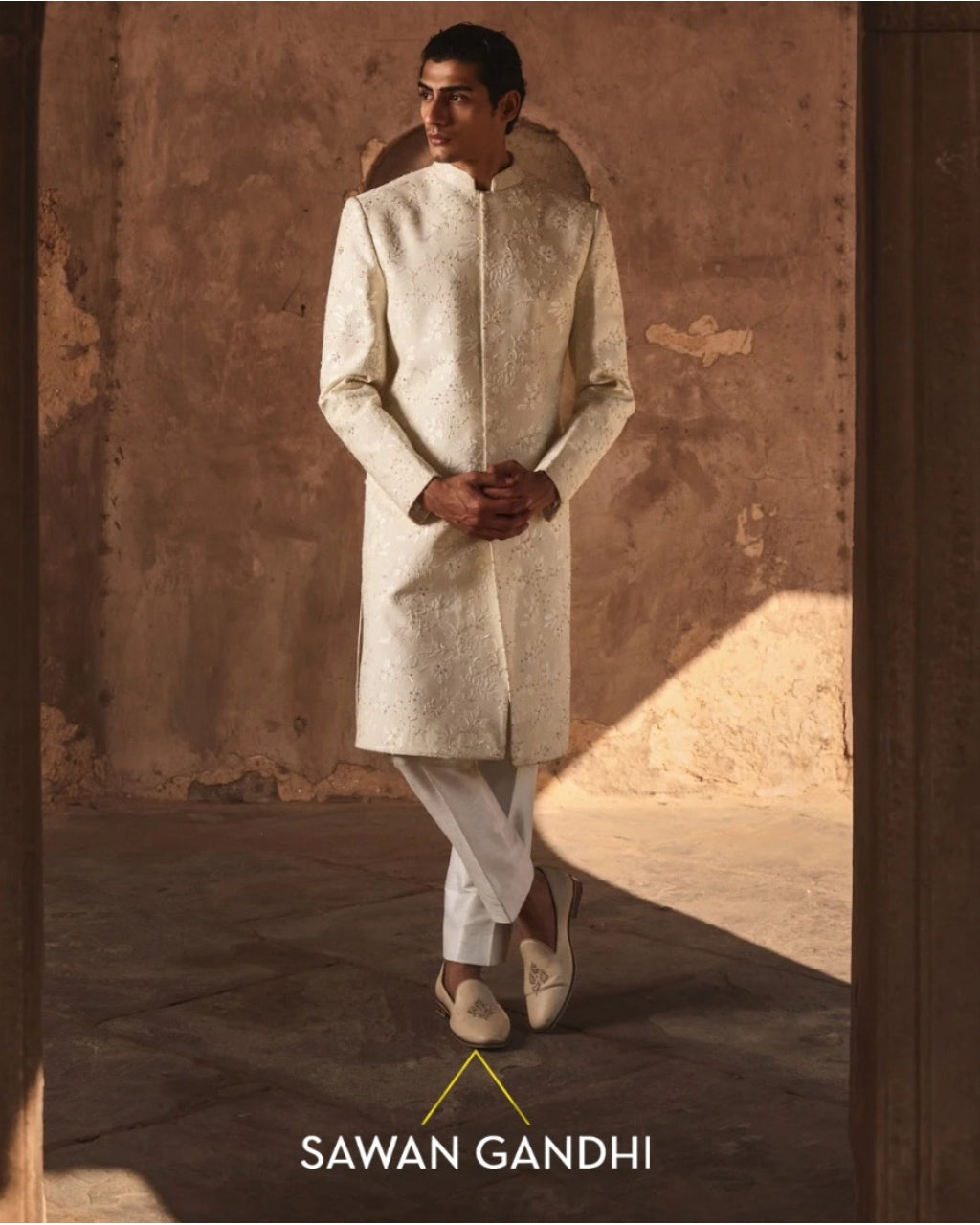 Lotus Jaal Sherwani Set By KYNAH, Luxury Indian Fashion & Bridal Wear