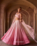 Pink Ombré Mirrorwork Lehenga Set By KYNAH, Luxury Indian Fashion & Bridal Wear