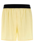 Tom Ford Stretch Silk Satin Shorts — Yellow