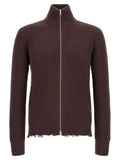 Mm6 Maison Margiela Ribbed Cotton Turtleneck Sweater — Brown