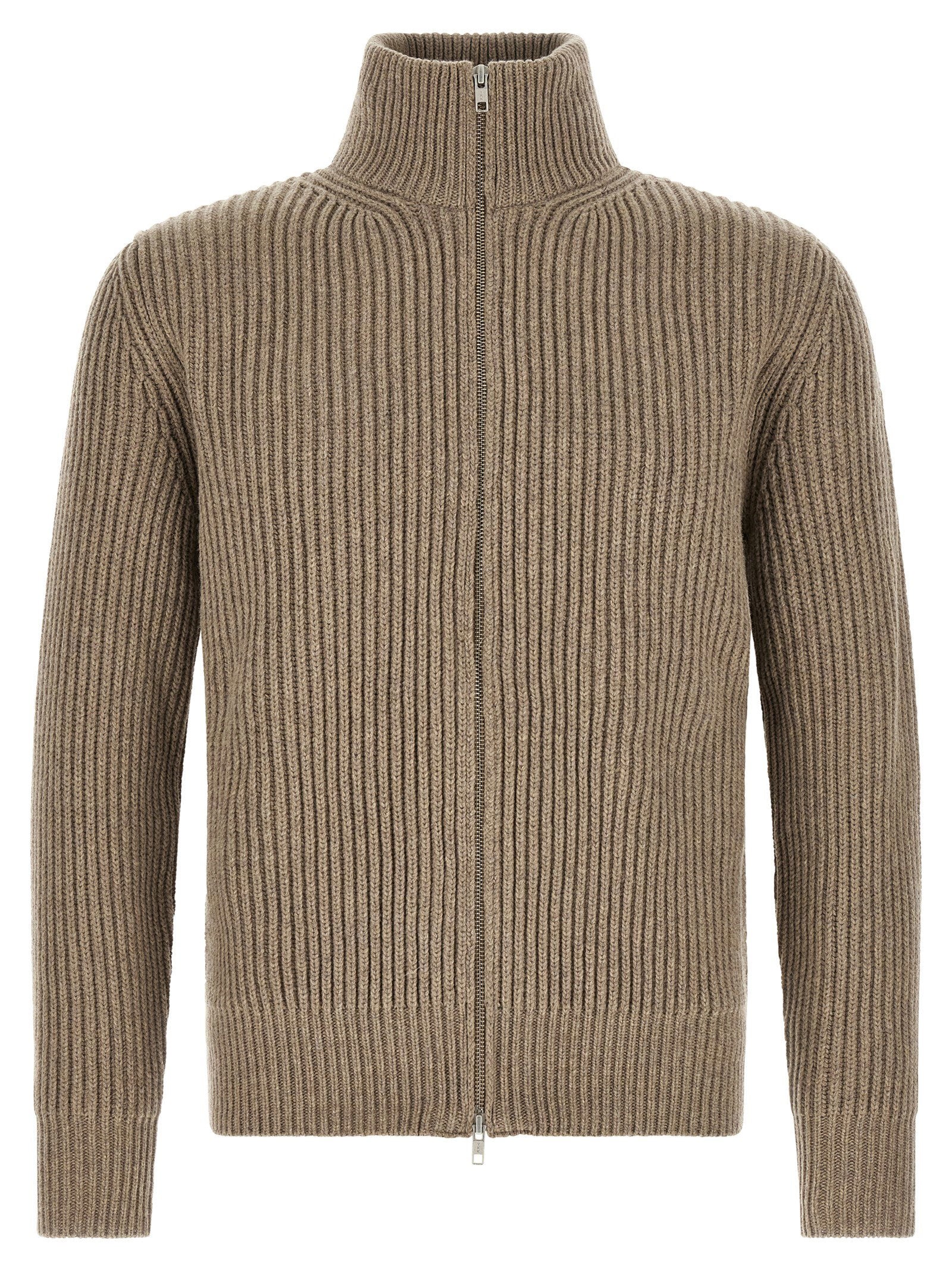 Mm6 Maison Margiela Ribbed Wool Blend Jacket — Beige