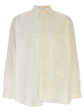 Mm6 Maison Margiela Numeric Signature Cotton Poplin Shirt — Cream
