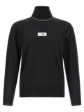 Mm6 Maison Margiela Virgin Wool Blend Turtleneck Sweater — Black
