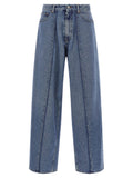 Mm6 Maison Margiela Wide-Leg Cotton Denim Jeans — indigo