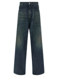 Mm6 Maison Margiela Stone-Washed Rigid Cotton Jeans — Indigo