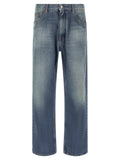 Mm6 Maison Margiela Medium Blue Wash Straight-Leg Jeans — Blue