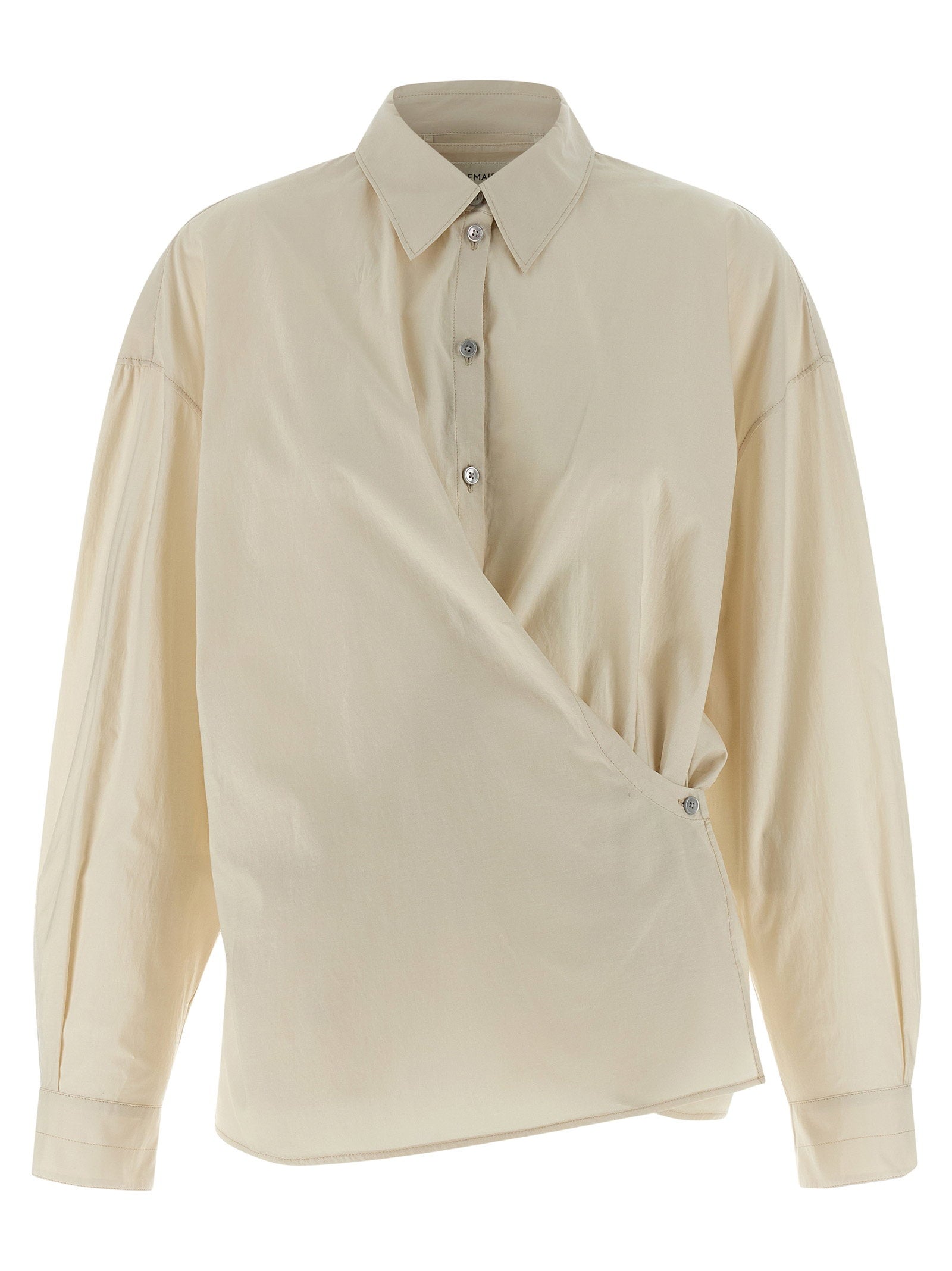 Lemaire Straight Collar Twisted Shirt — Beige