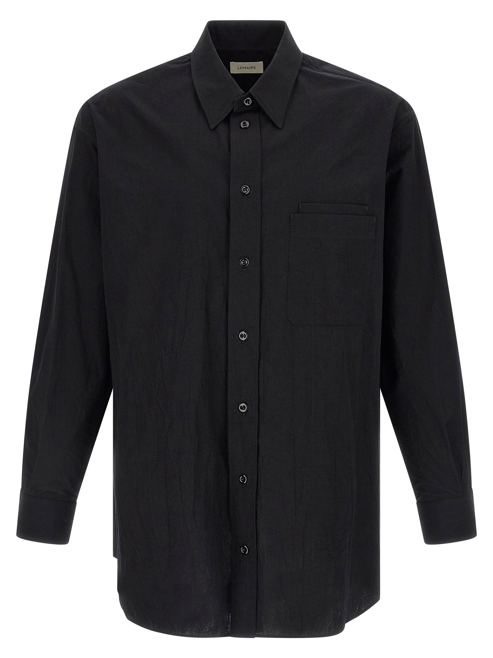 Lemaire Cotton Crêpe Shirt — Black