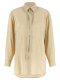 Lemaire Silk Tie-Front Shirt — Cream