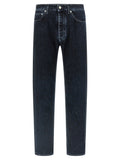 Mm6 Maison Margiela Used-Wash Straight-Leg Jeans — Dark Blue
